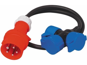 Kabel Strøm 400V - Overgang fra 16A 3 fas til 3xSchuko