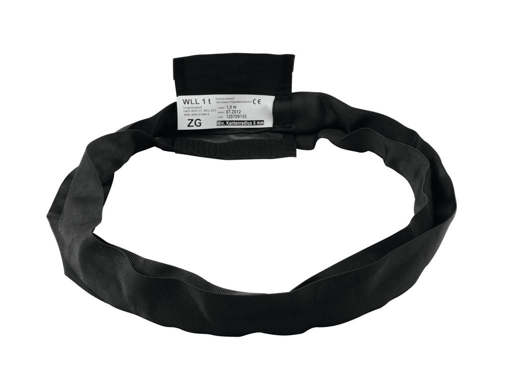 SHZ Roundsling 1 Tonn - 1 meter Stål - Svart