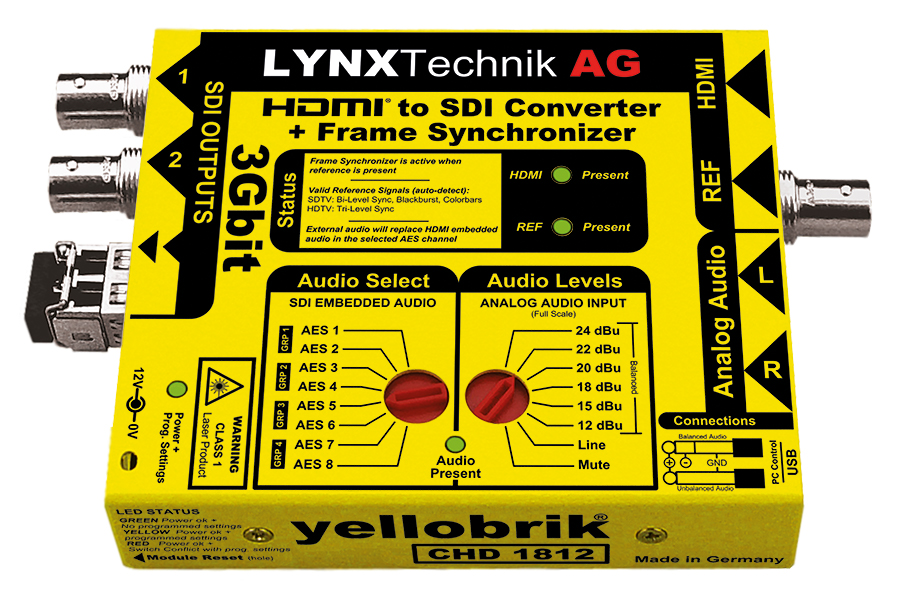 Lynx Technik Yellobrik CHD 1812 HDMI to SDI + Frame Sync