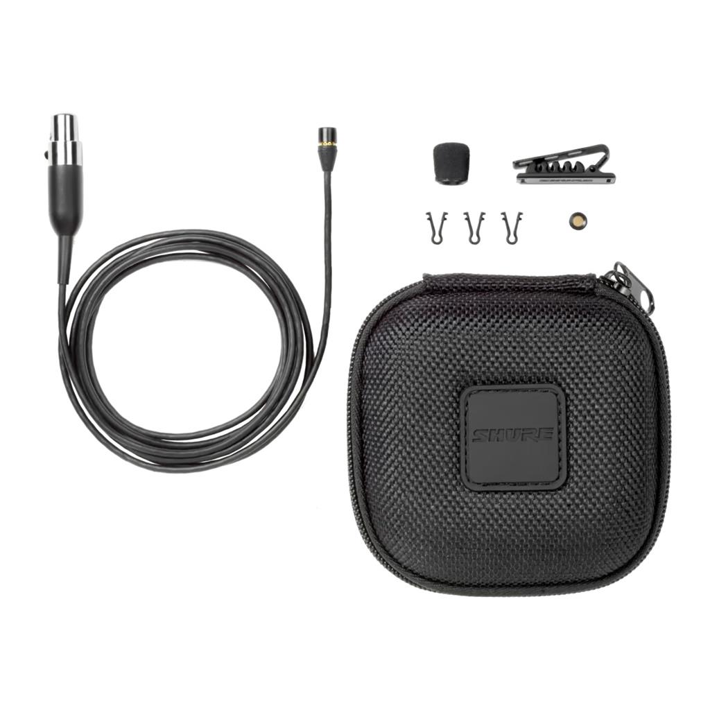 Shure MX150B/O-TQG Omnidirectional 5mm Subminiature Lavalier Microphone, TQG for Shure Bodypacks, Black