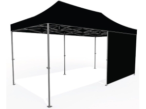 Quickuptelt 3x6m, 50 mm PROFF Svart i Bag med hjul