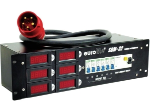 Strømskap 400V - 32A - 6 Kurser 16A Schuko + Loop 32A out